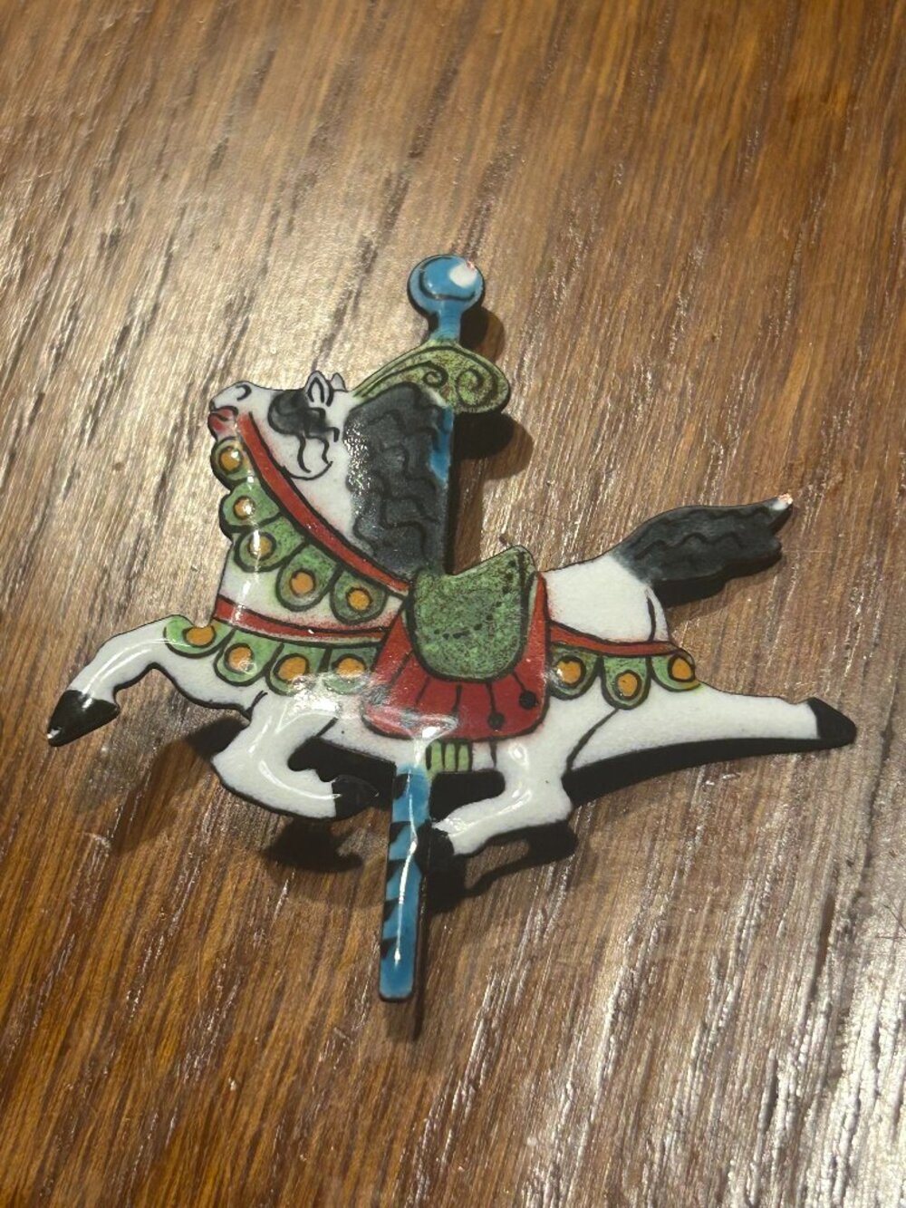 Vintage Colorful Carousel Horse Pin